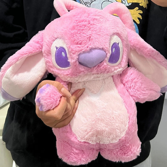 💗Θερμοφόρα Stitch Ροζ Αρκουδάκι – Ζεστή Φλις Θερμοφόρα με Γούνινη Επένδυση 🐻